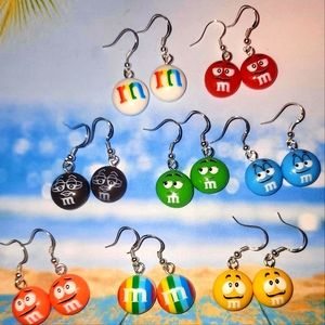 M&M Earrings *1 Pair EARRINGS** RAINBOW MM